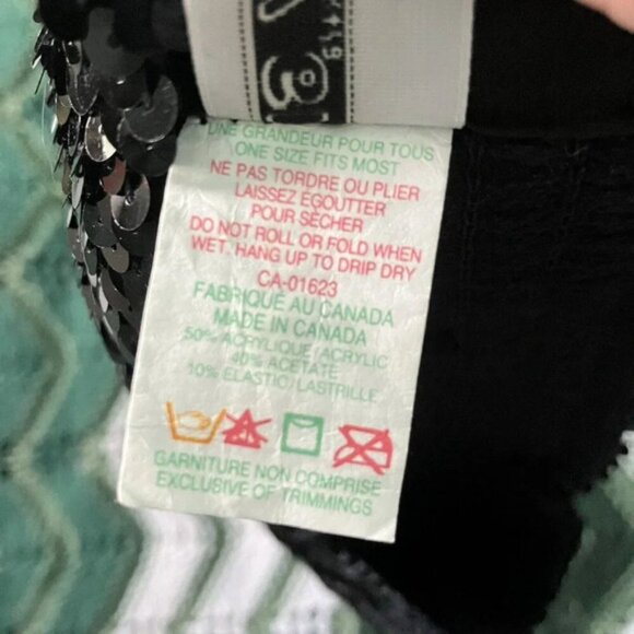 Vintage 19th Avenue Y2K Black Sequin Sparkling Tube Top Cropped Made in Canada - Picture 4 of 8